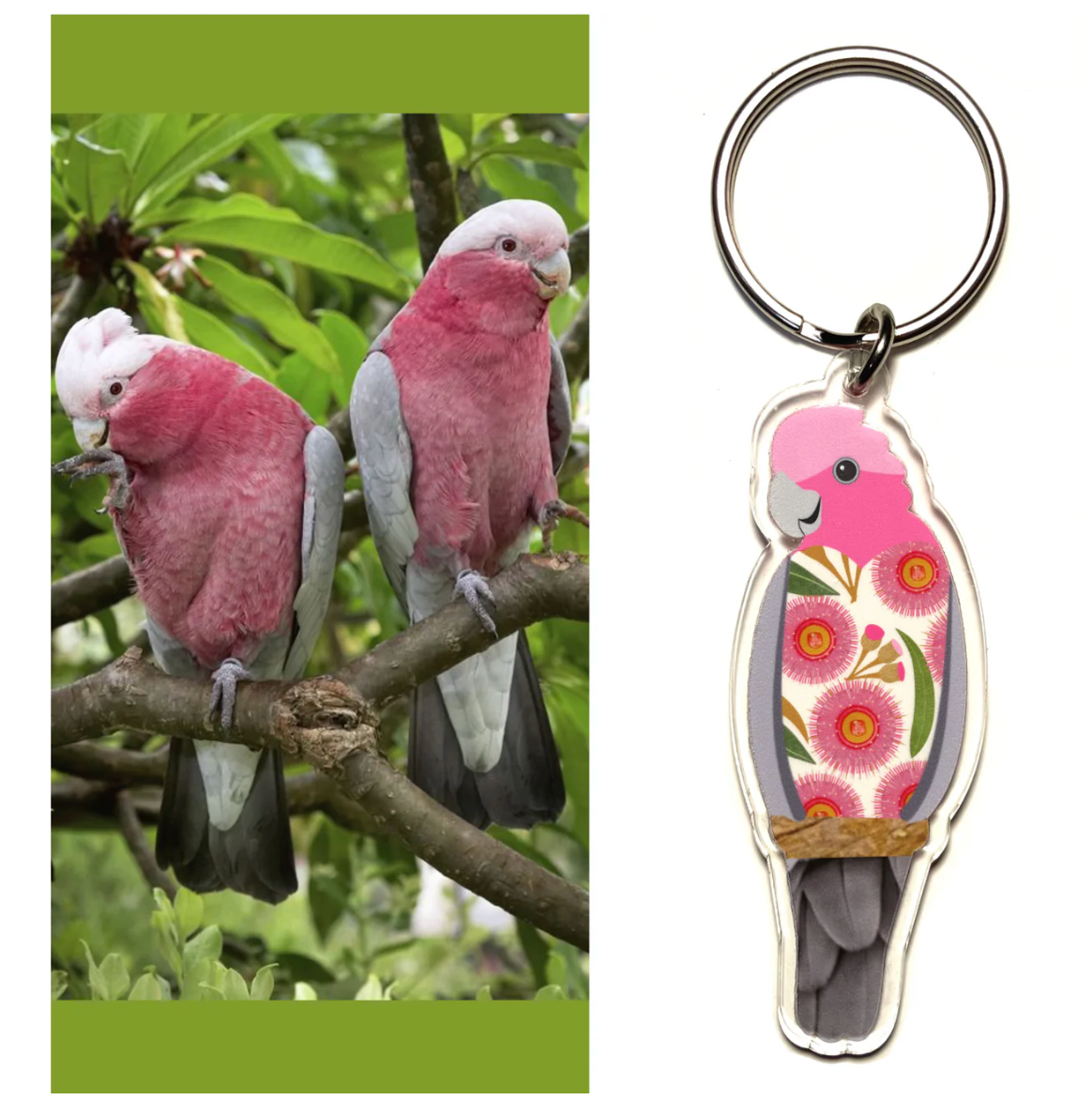 Galah Key ring Made in Australia from recycled acrylic, Smyle Designs ...