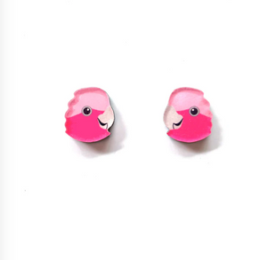 Galah  Studs  Made in Australia from recycled Acrylic, Smyle Designs