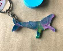 Load image into Gallery viewer, Dolphin Key Ring  Galaxy Mix Made from Drink bottle lids in Australia