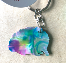 Load image into Gallery viewer, Echidna  Key Ring Galaxy Mix Made from Drink bottle lids in Australia