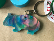 Load image into Gallery viewer, A Wombat  Key Ring  Galaxy mix Made from Drink bottle lids in Australia