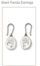 Load image into Gallery viewer, Giant Panda Silver Footprint Earrings, CUSTOM ORDER ABOUT 2 WEEKS,  Bushprints Jewllery