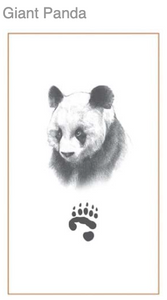 Giant Panda Silver Footprint Necklace,  CUSTOM ORDER ABOUT  2 WEEKS,  Bushprints Jewllery
