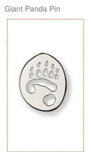 Load image into Gallery viewer, Giant Panda Silver Footprint Pin,  CUSTOM ORDER ABOUT  2 WEEKS,  Bushprints Jewllery
