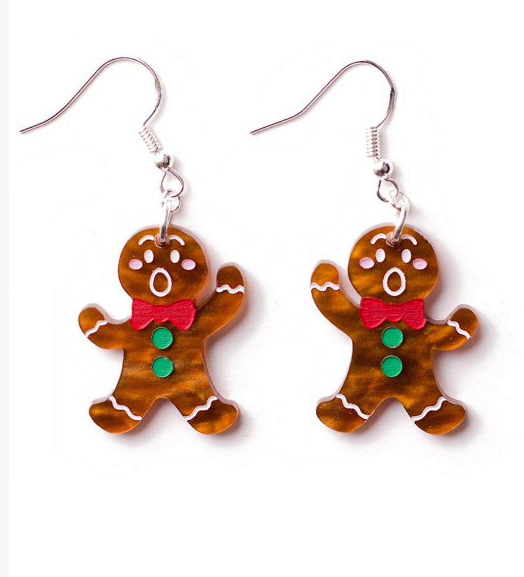 Gingerbread men Earrings  By Martini Slippers