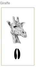 Load image into Gallery viewer, Giraffe Silver Footprint Pin,  CUSTOM ORDER ABOUT 2 WEEKS,  Bushprints Jewllery