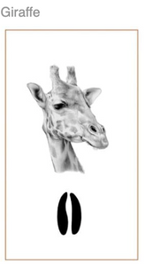 Giraffe Silver Footprint Pin,  CUSTOM ORDER ABOUT 2 WEEKS,  Bushprints Jewllery