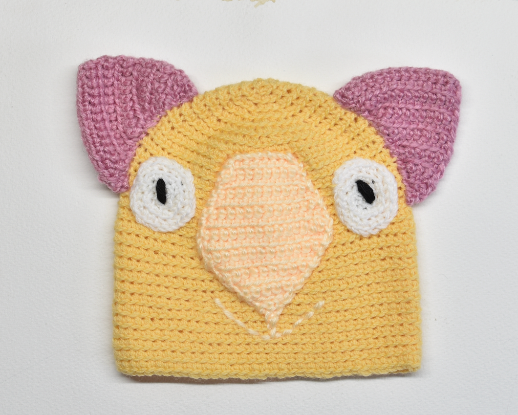 B. Wombat Beanie, hat   100% wool Baby 6 - 12mths: Gold yellow rose