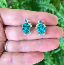 Load image into Gallery viewer, Green Sea Turtle Studs by  in Australia from recycled Acrylic, Smyle Designs