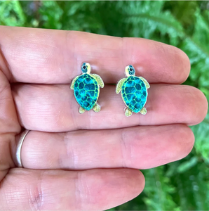 Green Sea Turtle Studs by  in Australia from recycled Acrylic, Smyle Designs