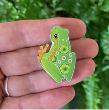 Load image into Gallery viewer, Green Tree Frog Pin by  in Australia from recycled Acrylic, Smyle Designs