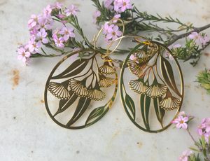 Gum Blossom Gold plated stainless steel hypo allergenic  Hoops By Dianna