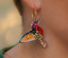 Load image into Gallery viewer, Resin Birds: Hamish the (Anna&#39;s) Hummingbird  - HOOPS   By  Lunar Deesigns.