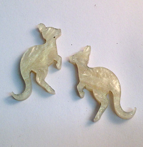 Kangaroo stud Soft cream sparkle studs By Dianna