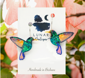 Hummingbird Herbert the (Broad Billed) Hummingbird  - HOOPS   By  Lunar Deesigns