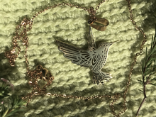 Load image into Gallery viewer, Humming Bird necklace Gold colour: Fun and Affordable. high quality Hypo allergic stainless steel. Made in China No shipping to US due to tarrifs