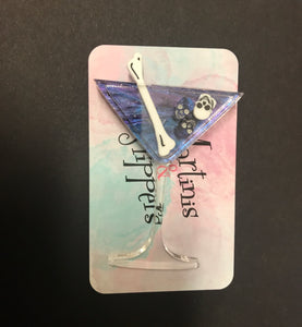 Dark Spirits Purple marble sparkle interactive  Cocktail Brooch  By Martini Slippers