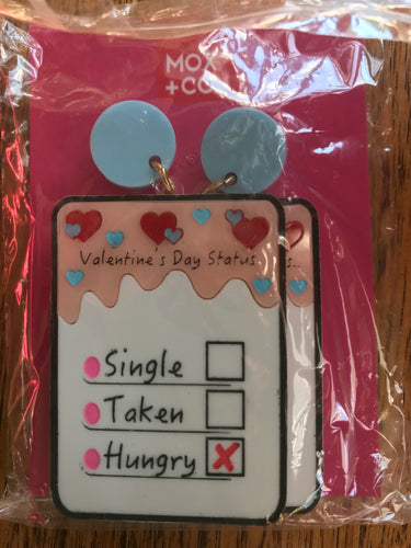 Single, taken, hungry  Dangles by Mox + Co x