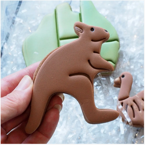 Kangaroo Cookie cutter & Stamp set By Sweet Themes  8 cm Made in Australia.