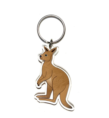 Kangaroo Key Ring  Made in Australia from recycled Acrylic, Smyle Designs