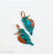 Load image into Gallery viewer, Kenny the (Common) Kingfisher - (Now with Rose Gold) Hoops,  Lunar Deesigns