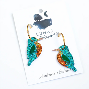 Kenny the (Common) Kingfisher - (Now with Rose Gold) Hoops,  Lunar Deesigns