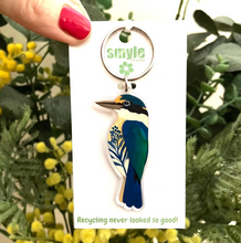 Load image into Gallery viewer, Kingfisher &quot;Sacared&#39; Key ring made  in Australia from recycled Acrylic,  by Smyle Designs Due 6th Nov