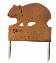 Load image into Gallery viewer, A Flora Wombat  MEDIUM  100cm X 97cm Rusted Steel PRE ORDER  By  Rocklilywombats   We will quote on freight