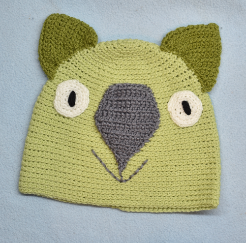 L. Wombat Beanie, hat  100% WOOL Most Adults Women & smaller men: Lime grey sage