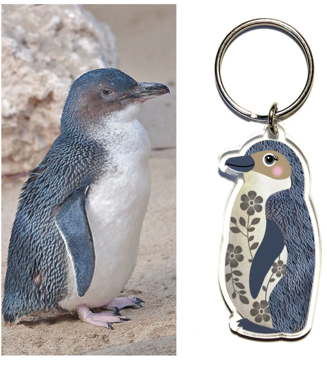 Wombat Key Rings Little Penquin Key ring Made in Australia from recycled acrylic, Smyle ...