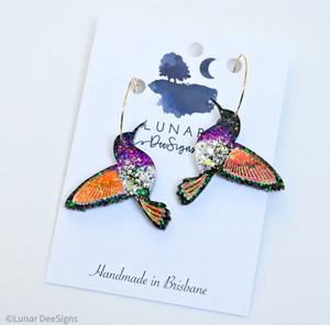 Hummingbird Henry the (Black Chinned)  HOOPS,  Lunar Deesigns