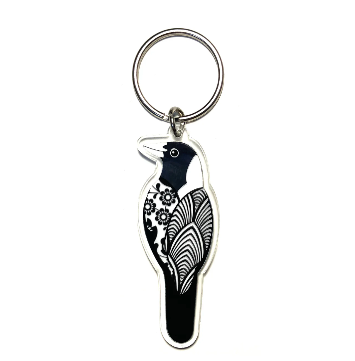 Magpie Key ring Made in Australia from recycled acrylic, Smyle Designs ...