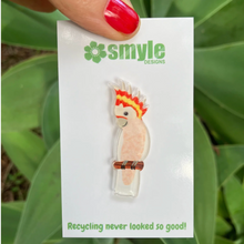 Load image into Gallery viewer, Major Mitchell Cockatoos Pin  Made in Australia from recycled Acrylic, Smyle Designs