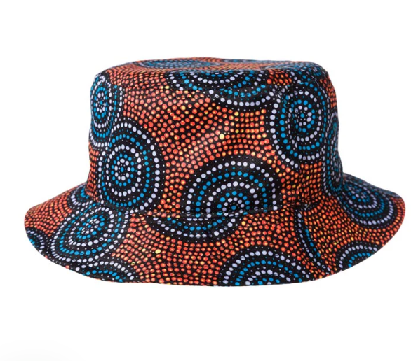 Mickaela Lankin  Aboriginal design  LARGE  Bucket hat  made in China