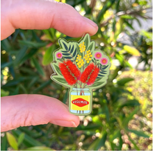 Load image into Gallery viewer, Native Flora  in vegemite jar pin  Made in Australia from recycled Acrylic, Smyle Designs