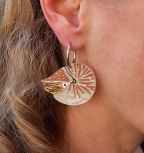 Load image into Gallery viewer, Nautilus Acrylic Hopped Earrings  By Oh Pluto made in Australia