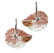 Load image into Gallery viewer, Nautilus Acrylic Hopped Earrings  By Oh Pluto made in Australia