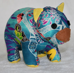Olive Wombat toy Plushy made in Australia Suitable for under 3 yrs