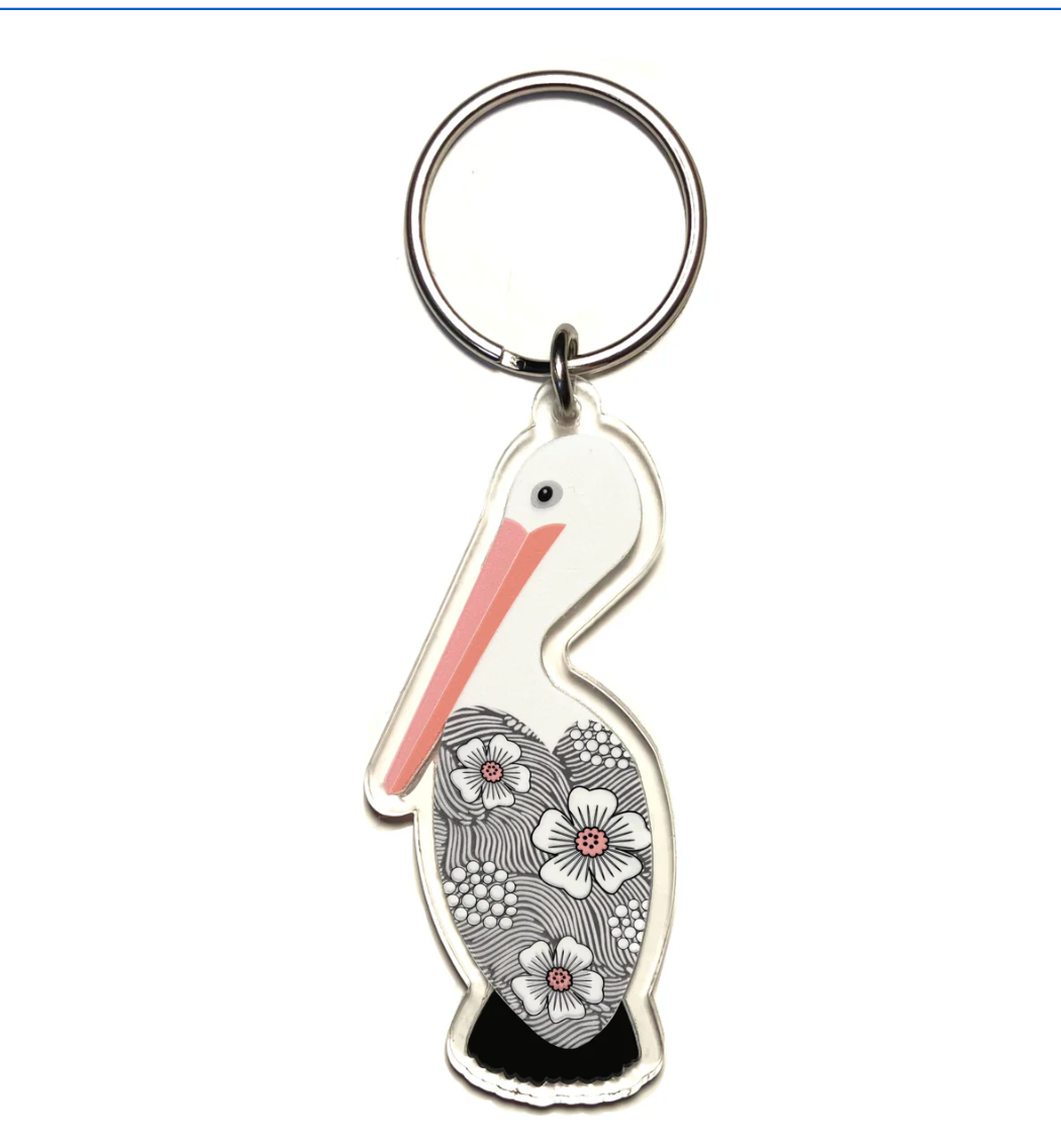 Wombat Key Rings Pelican Key ring Made in Australia from recycled acrylic, Smyle Design ...