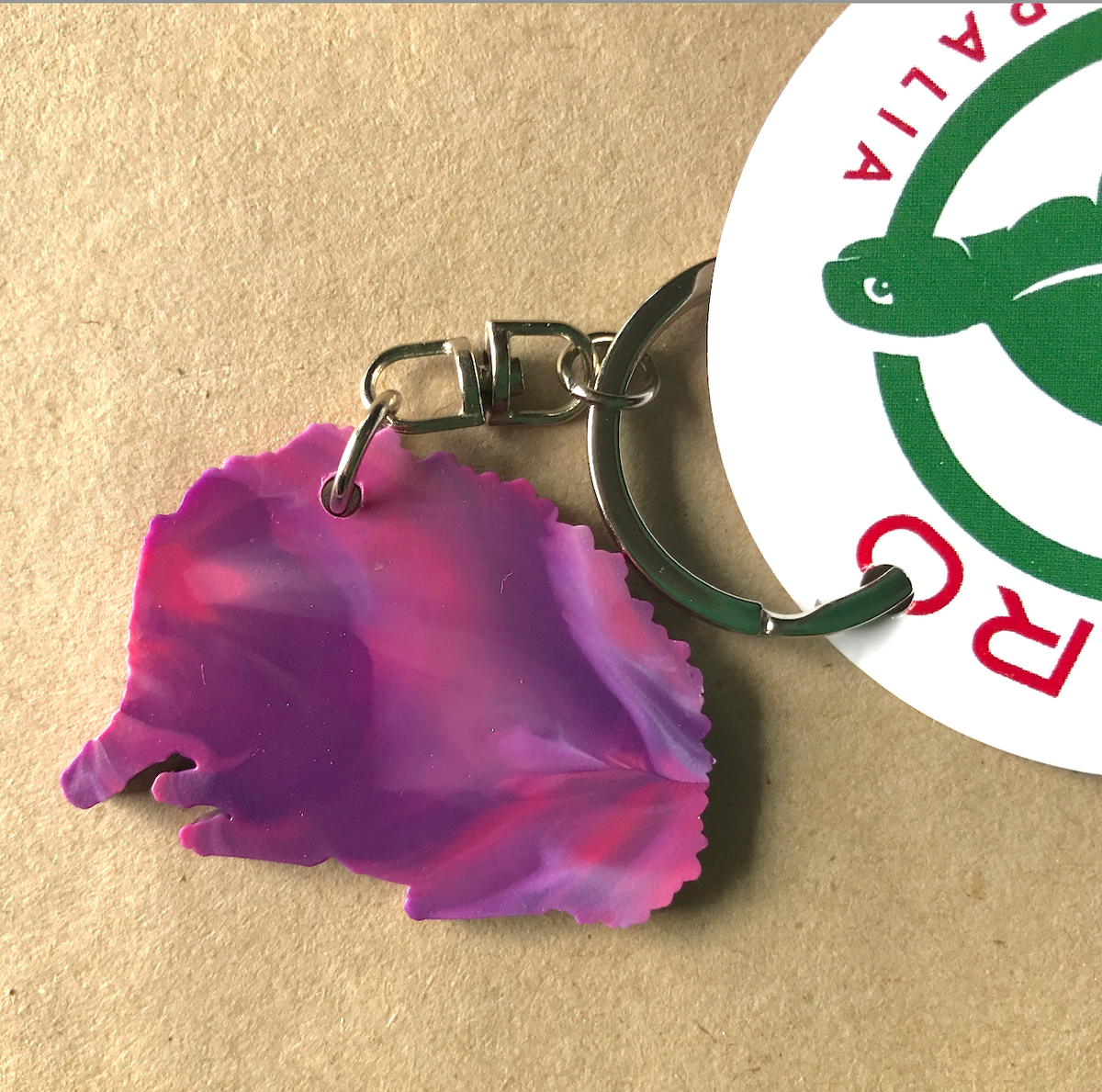 Echidna Key Ring Pink Nebula Made from Drink bottle lids in Australia ...