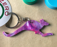 Load image into Gallery viewer, Kangaroo Key Ring  Pink Nebula Made from Drink bottle lids in Australia