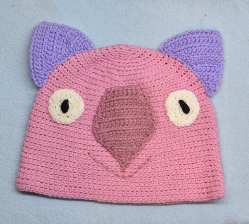 L. Wombat Beanie, hat  100% WOOL Most Adults Women & smaller men: Pink lt plum lilac