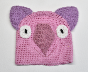 B. Wombat Beanie, hat   100% wool Baby 6 - 12mths: Pink Rose lilac