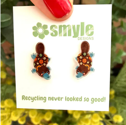 Platypus  Studs  Made in Australia from recycled acrylic, Smyle Designs