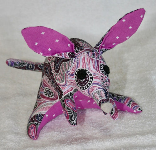 Plum Bilby soft plushy toy Aboriginal Fabric : Suitable under 3 years