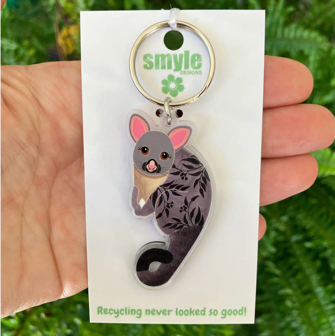 Wombat Key Rings Possum Key ring Made in Australia from recycled acrylic, Smyle Designs ...