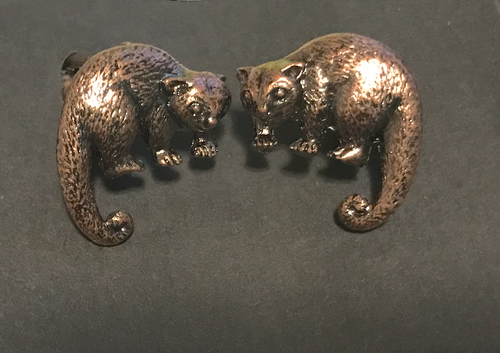 Possum Pewter Cufflinks Antique copper Plated: Peek -a- Boo