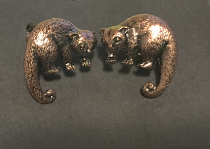 Possum Pewter Cufflinks Antique copper Plated: Peek -a- Boo