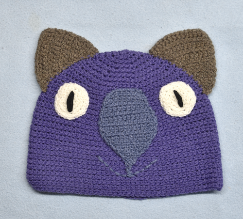 L. Wombat Beanie, hat  100% WOOL Most Adults Women & smaller men: Purple, steel