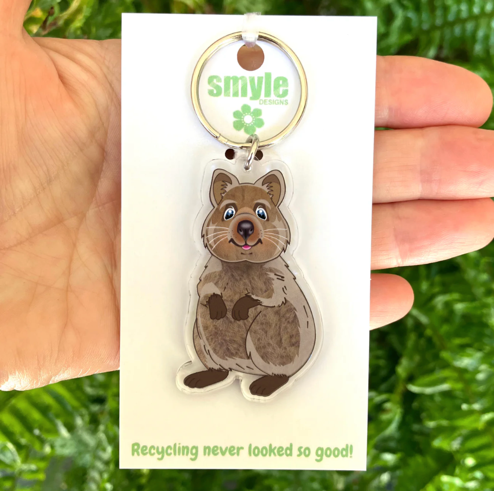 Quokka Key Ring made in Australia from recycled Acrylic, by Smyle Desi ...